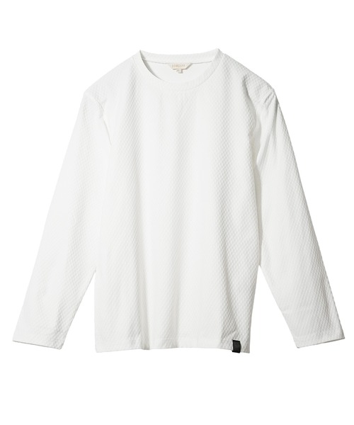 SOMEDIFF(サムディフ)の「【SOMEDIFF】オーバルドット柄クルーネックロンT メンズ 長袖 Tシャツ 秋服(Tシャツ/カットソー・メンズ・オフホワイト/ブラック/ボルドー・XL/M/L/XXL)」の4枚目の写真