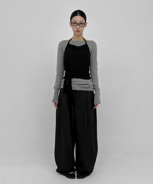 BLACKUP（ブラックアップ）の「[MADE] ナリアンボートネックロングニット+チョーカーセット（ニット/セーター・レディース・ブルー/ブラウン/グレー・FREE）」の19枚目の写真