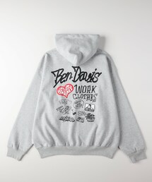 BEN DAVIS バックプリントジップパーカー