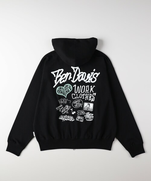 BEN DAVIS（ベンデイビス）の「《店舗人気アイテム》BEN DAVIS バックプリントジップパーカー（Tシャツ/カットソー・メンズ・ブラック/グレー・04/05/06）」の5枚目の写真