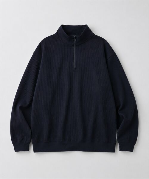 CRAFT STANDARD BOUTIQUE(クラフトスタンダードブティック)の「ワッフルハーフジッププルオーバー(ニット/セーター・メンズ・ライトベージュ/ネイビー・M/L)」の2枚目の写真
