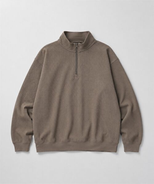 CRAFT STANDARD BOUTIQUE(クラフトスタンダードブティック)の「ワッフルハーフジッププルオーバー(ニット/セーター・メンズ・ライトベージュ/ネイビー・M/L)」の1枚目の写真