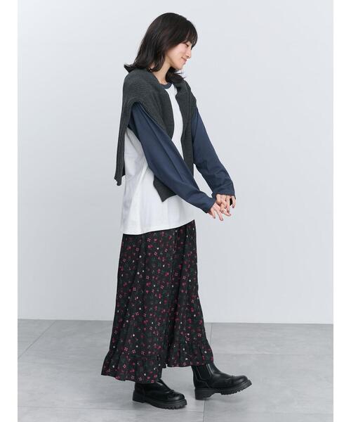 Samansa Mos2(サマンサ モスモス)の「ラグランロンT(Tシャツ/カットソー・レディース・グレー/オフホワイト/キナリ・F)」の9枚目の写真