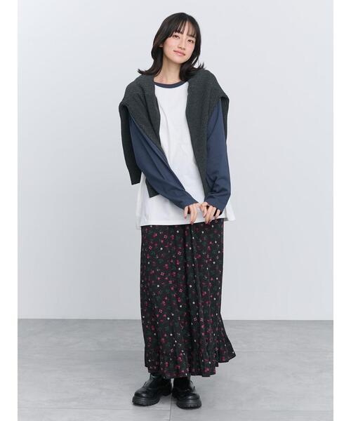Samansa Mos2(サマンサ モスモス)の「ラグランロンT(Tシャツ/カットソー・レディース・グレー/オフホワイト/キナリ・F)」の10枚目の写真
