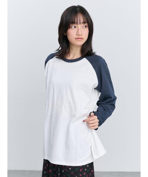Samansa Mos2(サマンサ モスモス)の「ラグランロンT(Tシャツ/カットソー・レディース・グレー/オフホワイト/キナリ・F)」の12枚目の写真