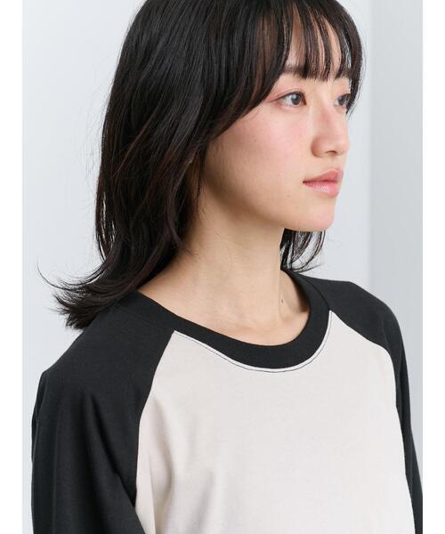 Samansa Mos2(サマンサ モスモス)の「ラグランロンT(Tシャツ/カットソー・レディース・グレー/オフホワイト/キナリ・F)」の17枚目の写真