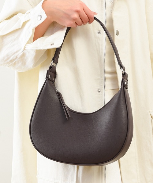STYLEBLOCK(スタイルブロック)の「ラウンドショルダーバッグ/ペットボトル収納可(ショルダーバッグ・レディース・ダークブラウン/ブラック・FREE)」の9枚目の写真