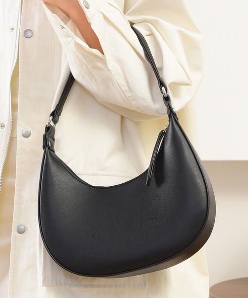 STYLEBLOCK(スタイルブロック)の「ラウンドショルダーバッグ/ペットボトル収納可(ショルダーバッグ・レディース・ダークブラウン/ブラック・FREE)」の3枚目の写真