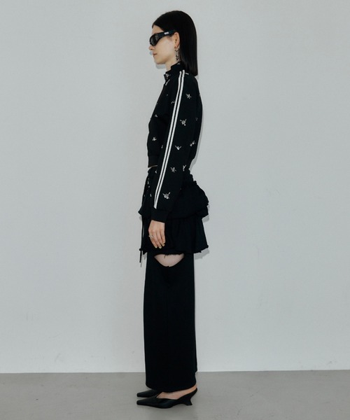JOSE MOON(ジョゼムーン)の「JOSEMOON JERSEY with BIJOU/ジョゼムーンジャージwithビジュー(ジャージ・レディース・ブラック/サックスブルー/グレー・FREE)」の14枚目の写真