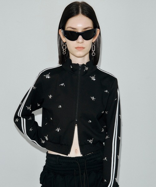JOSE MOON(ジョゼムーン)の「JOSEMOON JERSEY with BIJOU/ジョゼムーンジャージwithビジュー(ジャージ・レディース・ブラック/サックスブルー/グレー・FREE)」の18枚目の写真