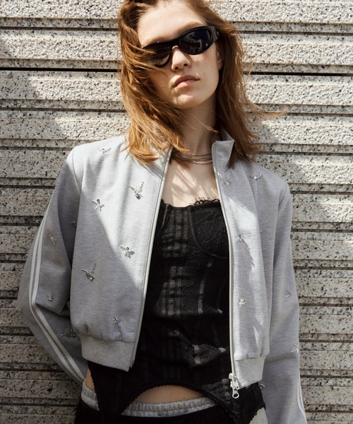 JOSE MOON(ジョゼムーン)の「JOSEMOON JERSEY with BIJOU/ジョゼムーンジャージwithビジュー(ジャージ・レディース・ブラック/サックスブルー/グレー・FREE)」の10枚目の写真