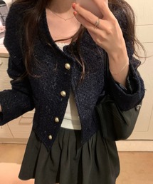 FLINEA（フリネア）の「ツイードショートノーカラージャケット（ノーカラージャケット）」