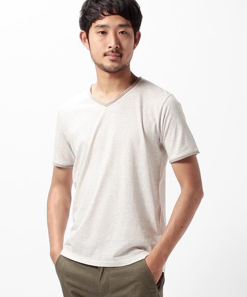 BEAMS(ビームス)の「BEAMS / ダブルカラー カットオフ Vネック(Tシャツ/カットソー・メンズ・ホワイト/ホワイト系その他/チャコールグレー/ネイビー・SMALL/MEDIUM/LARGE/X-LARGE)」の6枚目の写真