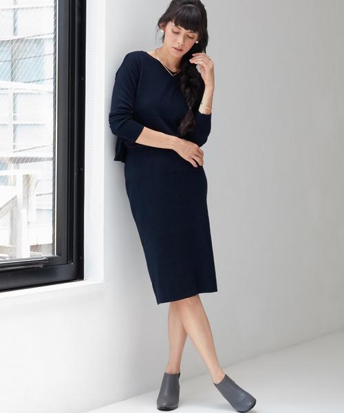 green label relaxing（グリーンレーベルリラクシング）の「■■■[WEB限定]KF V/N SET UP ワンピース（ワンピース・レディース・グレー/ネイビー・FREE）」の2枚目の写真