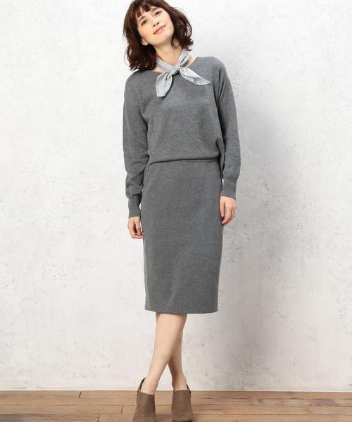 green label relaxing（グリーンレーベルリラクシング）の「■■■[WEB限定]KF V/N SET UP ワンピース（ワンピース・レディース・グレー/ネイビー・FREE）」の9枚目の写真