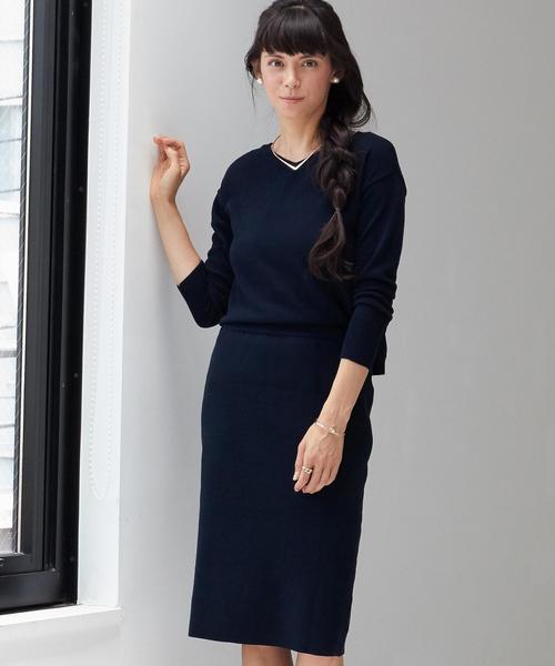 green label relaxing（グリーンレーベルリラクシング）の「■■■[WEB限定]KF V/N SET UP ワンピース（ワンピース・レディース・グレー/ネイビー・FREE）」の7枚目の写真