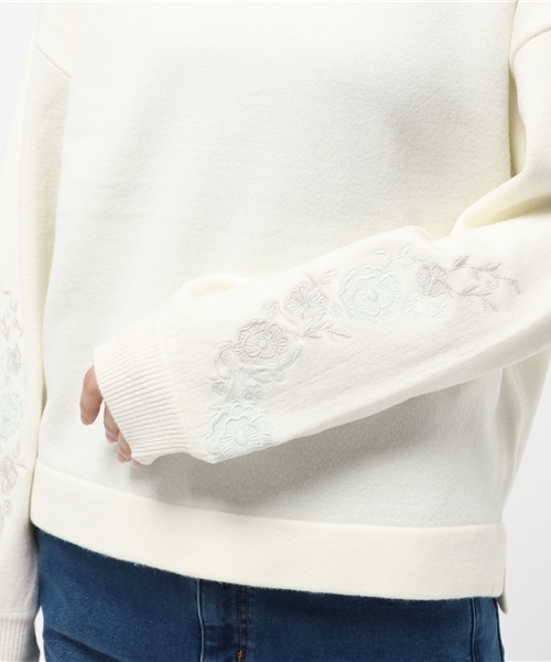 archives（アルシーヴ）の「カシミアタッチ刺繍ニット（ニット/セーター・レディース・オフホワイト/ネイビー/ブラウン・MEDIUM）」の10枚目の写真