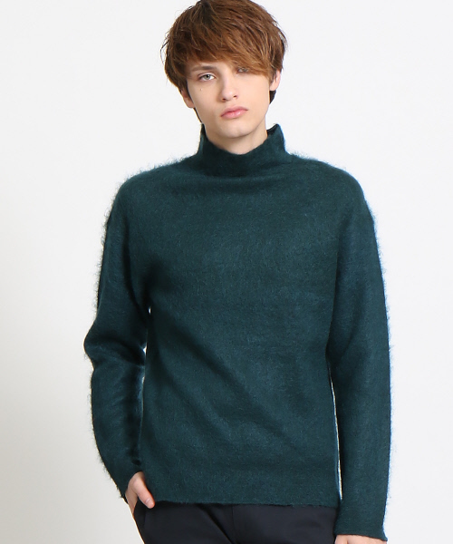 ABAHOUSE（アバハウス）の「モヘアダブルフェイスニット（ニット/セーター・メンズ・オレンジ/ネイビー/グリーン・46/48/44）」の2枚目の写真