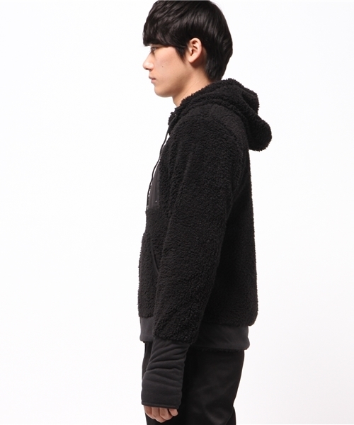 ikka（イッカ）の「ボアフリースパーカー（パーカー・メンズ・ブラック/オリーブ・MEDIUM/LARGE/X-LARGE）」の3枚目の写真