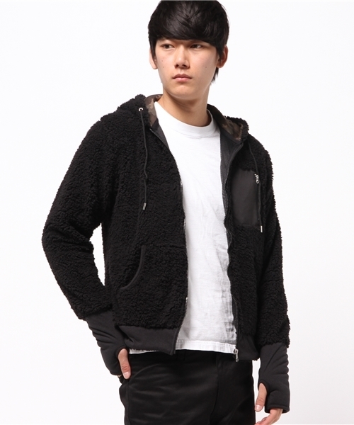 ikka（イッカ）の「ボアフリースパーカー（パーカー・メンズ・ブラック/オリーブ・MEDIUM/LARGE/X-LARGE）」の5枚目の写真