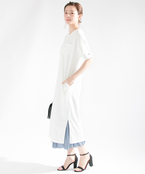 Champion(チャンピオン)の「 UR Champion×UR 別注ヘビーウエイトポケット付ワンピース(ワンピース・レディース・ブラック/ネイビー/ホワイト・FREE)」の5枚目の写真