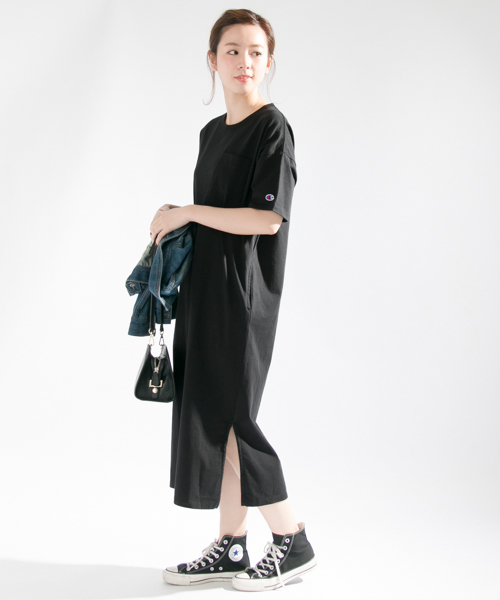 Champion(チャンピオン)の「 UR Champion×UR 別注ヘビーウエイトポケット付ワンピース(ワンピース・レディース・ブラック/ネイビー/ホワイト・FREE)」の19枚目の写真