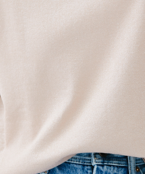 qualite（カリテ）の「カラーラメニットプルオーバー（ニット/セーター・レディース・ピンクベージュ/ゴールド/ボルドー・FREE）」の9枚目の写真