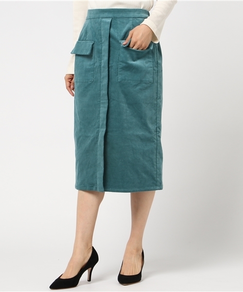 AMERICAN HOLIC（アメリカンホリック）の「コーデュロイタイトスカート（スカート・レディース・チャコールグレー/ベージュ/グリーン・FREE）」の12枚目の写真