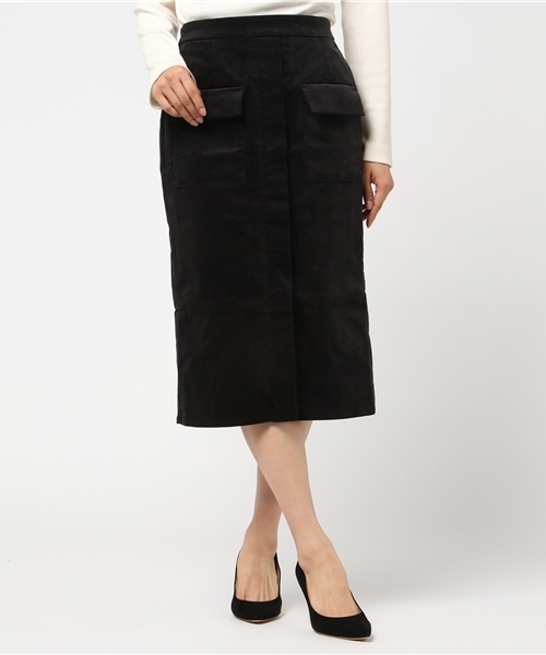 AMERICAN HOLIC（アメリカンホリック）の「コーデュロイタイトスカート（スカート・レディース・チャコールグレー/ベージュ/グリーン・FREE）」の2枚目の写真