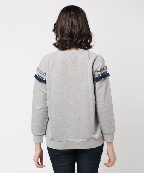 go slow caravan（ゴースローキャラバン）の「OPTIMISM/オプティミズム　裏毛チロリアンクルー（スウェット・レディース・カーキ/杢グレー・FREE）」の3枚目の写真