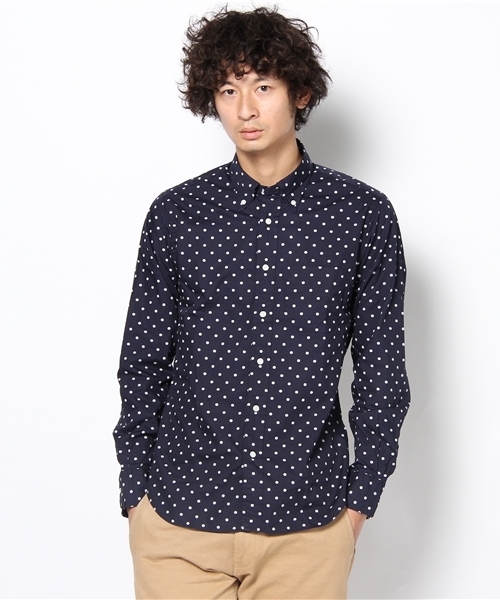 BEAUTY&YOUTH UNITED ARROWS（ビューティーアンドユースユナイテッドアローズ）の「BY ビッグドット ブロード ボタンダウン◆（シャツ/ブラウス・メンズ・ケリー/ネイビー・SMALL/MEDIUM/LARGE/X-LARGE）」の2枚目の写真