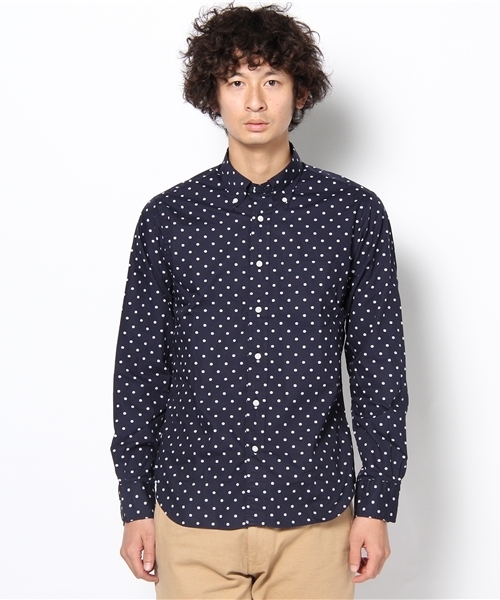 BEAUTY&YOUTH UNITED ARROWS（ビューティーアンドユースユナイテッドアローズ）の「BY ビッグドット ブロード ボタンダウン◆（シャツ/ブラウス・メンズ・ケリー/ネイビー・SMALL/MEDIUM/LARGE/X-LARGE）」の3枚目の写真