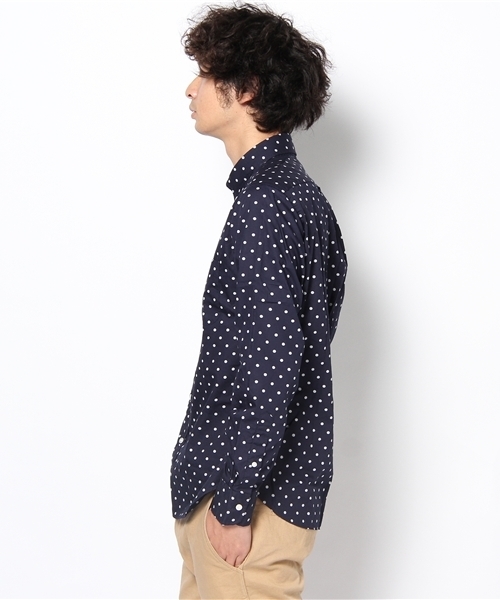 BEAUTY&YOUTH UNITED ARROWS（ビューティーアンドユースユナイテッドアローズ）の「BY ビッグドット ブロード ボタンダウン◆（シャツ/ブラウス・メンズ・ケリー/ネイビー・SMALL/MEDIUM/LARGE/X-LARGE）」の4枚目の写真