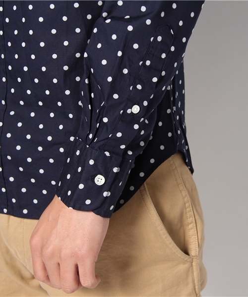 BEAUTY&YOUTH UNITED ARROWS（ビューティーアンドユースユナイテッドアローズ）の「BY ビッグドット ブロード ボタンダウン◆（シャツ/ブラウス・メンズ・ケリー/ネイビー・SMALL/MEDIUM/LARGE/X-LARGE）」の7枚目の写真