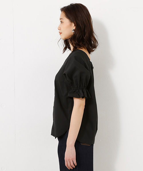 AZUL by moussy（アズールバイマウジー）の「TCマーベラス3WAYパフスリーブブラウス（シャツ/ブラウス・レディース・ブラック/オフホワイト・MEDIUM/SMALL）」の15枚目の写真