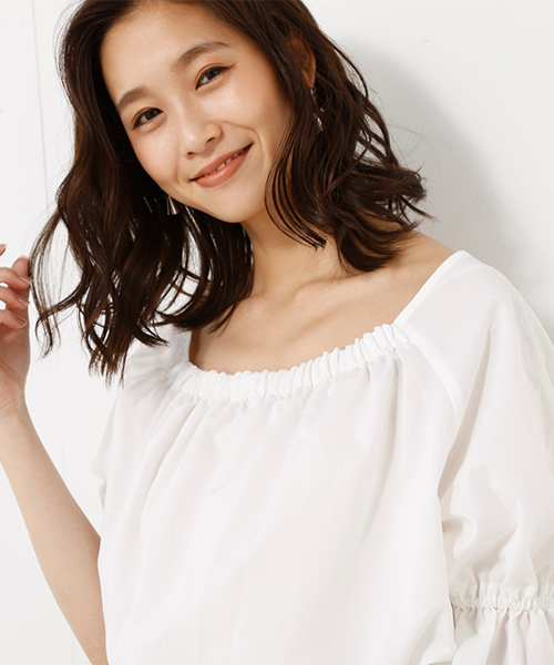 AZUL by moussy（アズールバイマウジー）の「TCマーベラス3WAYパフスリーブブラウス（シャツ/ブラウス・レディース・ブラック/オフホワイト・MEDIUM/SMALL）」の14枚目の写真