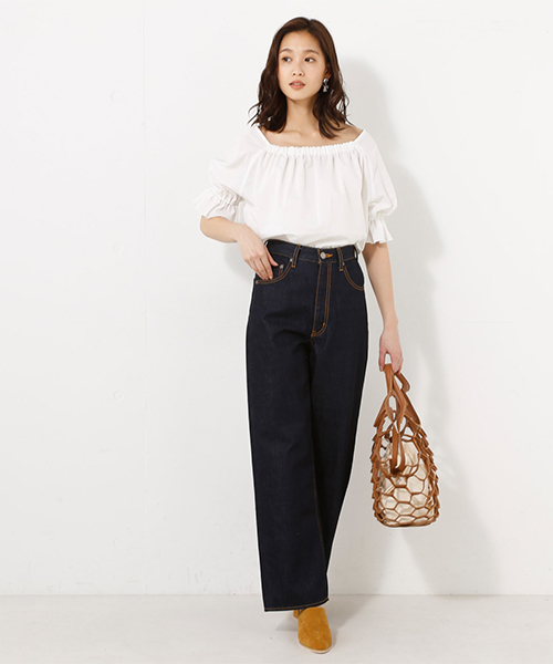 AZUL by moussy（アズールバイマウジー）の「TCマーベラス3WAYパフスリーブブラウス（シャツ/ブラウス・レディース・ブラック/オフホワイト・MEDIUM/SMALL）」の12枚目の写真
