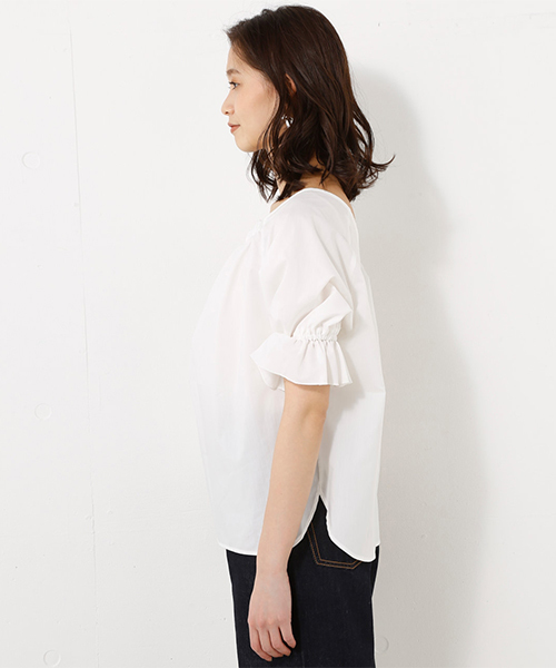 AZUL by moussy（アズールバイマウジー）の「TCマーベラス3WAYパフスリーブブラウス（シャツ/ブラウス・レディース・ブラック/オフホワイト・MEDIUM/SMALL）」の16枚目の写真