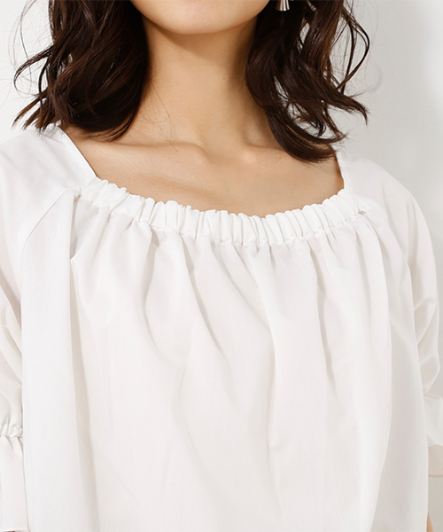 AZUL by moussy（アズールバイマウジー）の「TCマーベラス3WAYパフスリーブブラウス（シャツ/ブラウス・レディース・ブラック/オフホワイト・MEDIUM/SMALL）」の18枚目の写真