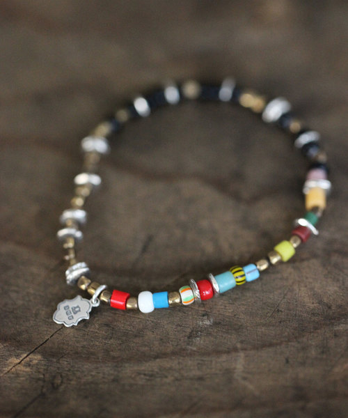 【希少・美品】amp japan × MR.OLIVE 三連ブレスレット Triple Part Beads -Mix-(ビーズ ブレスレット)（ブレスレット