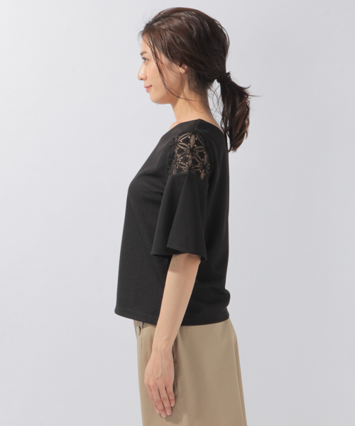 laboratory work（ラボラトリーワーク）の「パネルレースプルオーバー（Tシャツ/カットソー・レディース・ブラック/サックスブルー/アイボリー・MEDIUM）」の8枚目の写真