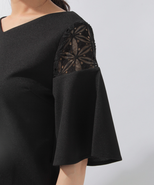 laboratory work（ラボラトリーワーク）の「パネルレースプルオーバー（Tシャツ/カットソー・レディース・ブラック/サックスブルー/アイボリー・MEDIUM）」の12枚目の写真