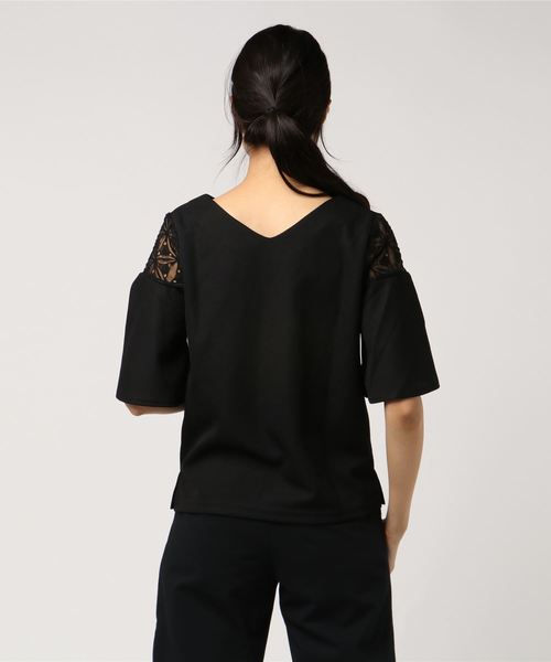 laboratory work（ラボラトリーワーク）の「パネルレースプルオーバー（Tシャツ/カットソー・レディース・ブラック/サックスブルー/アイボリー・MEDIUM）」の5枚目の写真