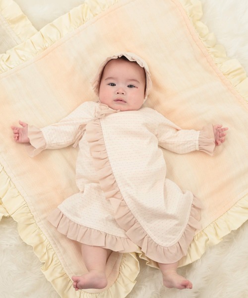 SweetMommy（スウィートマミー）の「6重ガーゼフリルおくるみ（おくるみ・キッズ・ネイビー/グレー/オレンジ/ブルー/グレー系その他/ブルー系その他/シャーベット/ブルー系その他2・FREE）」の8枚目の写真