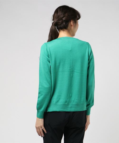 Tiara（ティアラ）の「パールボタン丸首カーディガン（カーディガン/ボレロ・レディース・ブラック/ピンク/グリーン/アイボリー・FREE）」の6枚目の写真