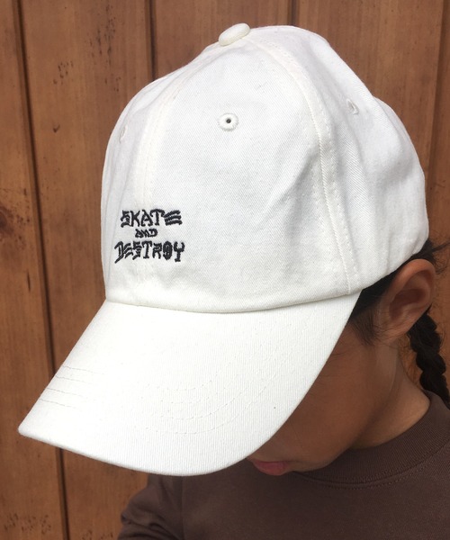 THRASHER（スラッシャー）の「THRASHER/スラッシャー キッズ スナップバック コットン ツイル ベースボールキャップ（キャップ・キッズ・ホワイト/ネイビー・FREE）」の3枚目の写真