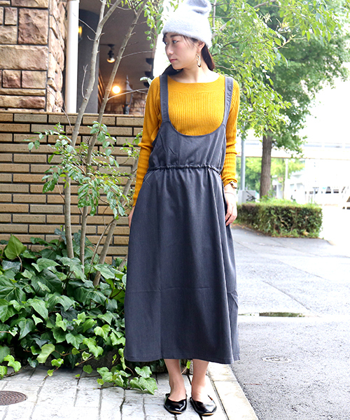 n'ee-ne（ネーネ）の「2wayカシュクール　ジャンパースカート（ジャンパースカート・レディース・チャコールグレー/ブラック・FREE）」の12枚目の写真