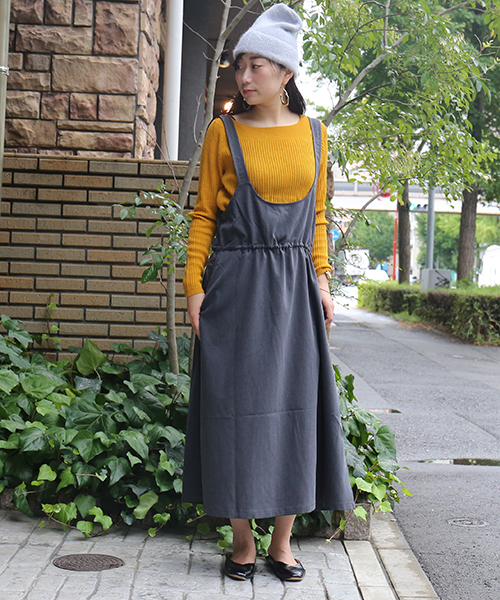 n'ee-ne（ネーネ）の「2wayカシュクール　ジャンパースカート（ジャンパースカート・レディース・チャコールグレー/ブラック・FREE）」の10枚目の写真