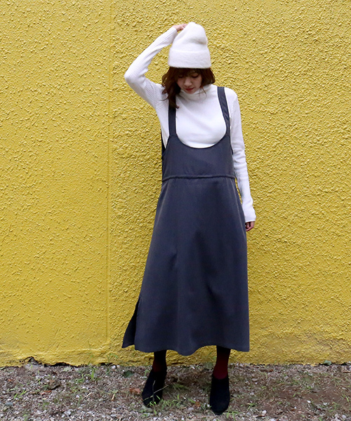 n'ee-ne（ネーネ）の「2wayカシュクール　ジャンパースカート（ジャンパースカート・レディース・チャコールグレー/ブラック・FREE）」の20枚目の写真