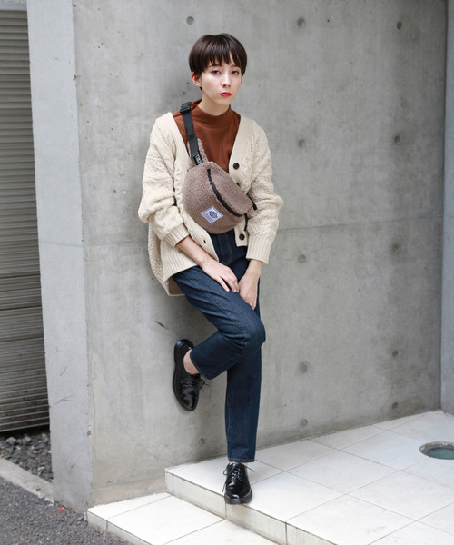 PAGEBOY（ページボーイ）の「ケーブルボリュームカーディガン（カーディガン/ボレロ・レディース・チャコールグレー/ブラック/オフホワイト/キャメル・FREE）」の8枚目の写真